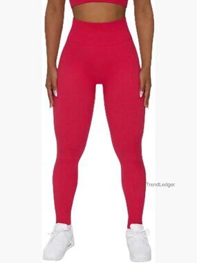 High Waist Ribbed Yoga Leggings - Moisture Wicking Squat Proof Full Length